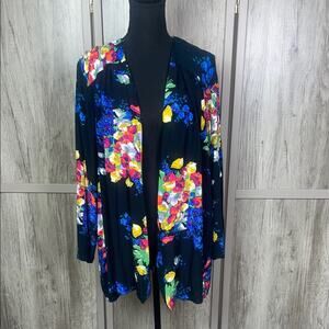 Y2K Fitting Image open front oversized floral kimono women's 3X